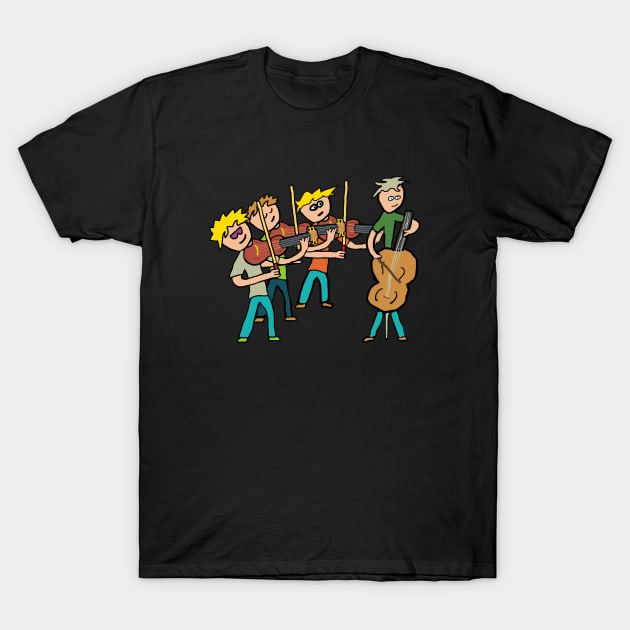 String Quartet T-Shirt by Mark Ewbie